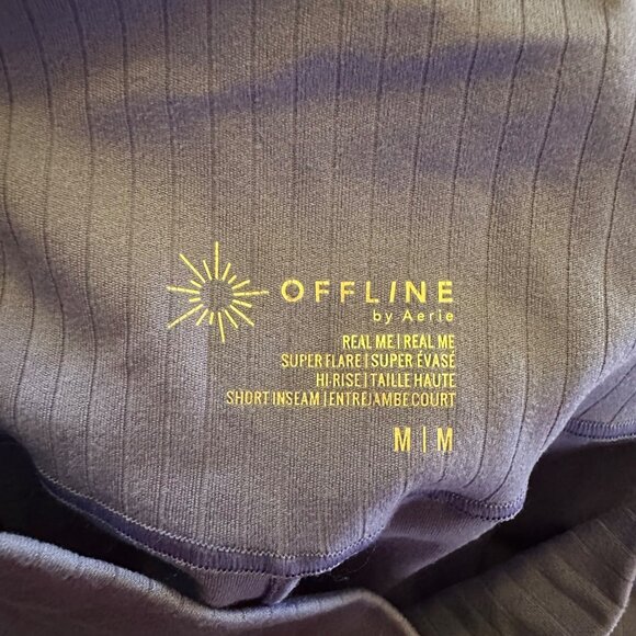 High-Waisted Flared Yoga Pants With Ribbed Waistband In Periwinkle Blue - Picture 9 of 9